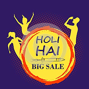 Colorful Traditional Holi Shopping Discount Offer Advertisement background for festival of colors of India