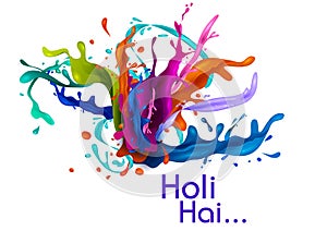 Colorful Traditional Holi splash background for festival of colors of India