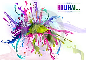 Colorful Traditional Holi splash background for festival of colors of India