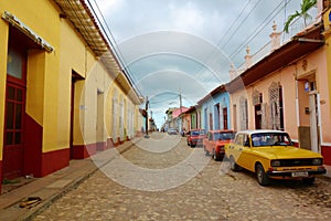 Colorful traditional houses in the colonial town of Trinidad in Cuba, a UNESCO World Heritage site