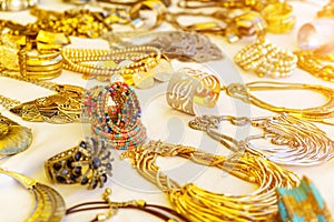 Colorful traditional jewelry sold at market