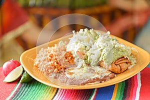 Colorful Traditional Mexican food dishes