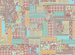 Colorful traditional silk design pattern background