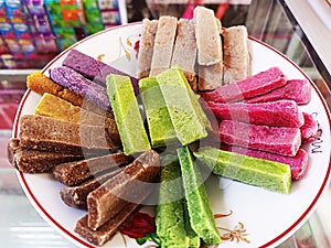Colorful snack dodol from Kerinci, Indonesia photo