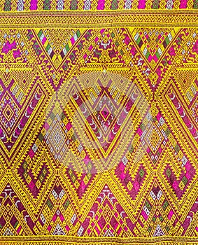 Colorful Traditional Thai Silk Textile Handcraft Texture