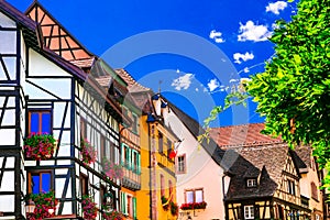 Colorful traditional villages of Alsace in France