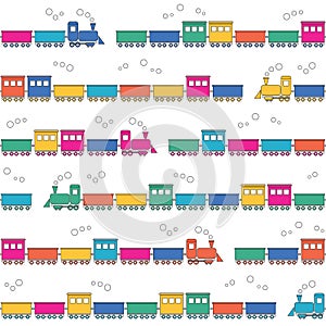 Colorful trains background