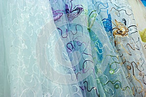 Colorful Translucent Curtain Organza Gauze Curtains Fabric Drape