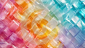 Colorful translucent woven plastic texture background