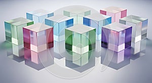 Colorful Transparent Cubes