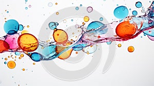 Colorful transparent ink Splash Bubbles