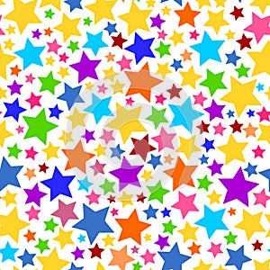 Colorful Transparent Seamless Star Background PNG