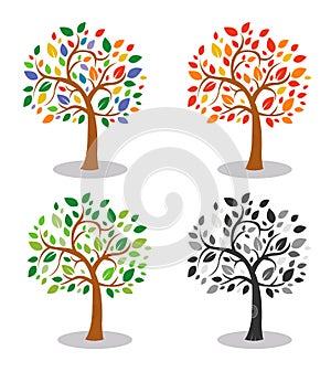 Colorful tree 4 types