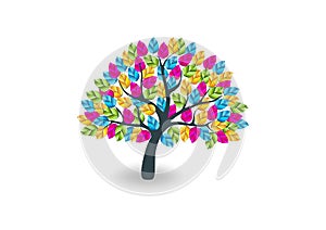 Colorful tree logo