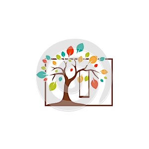 Colorful Tree Logo Design Template. Luxury Tree logo