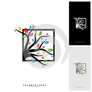 Colorful Tree Logo Design Template. Luxury Tree logo Concepts. Nature Logo Concepts Vector