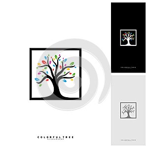 Colorful Tree Logo Design Template. Luxury Tree logo Concepts. Nature Logo Concepts Vector