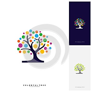 Colorful Tree Logo Design Template. Luxury Tree logo Concepts. Nature Logo Concepts Vector