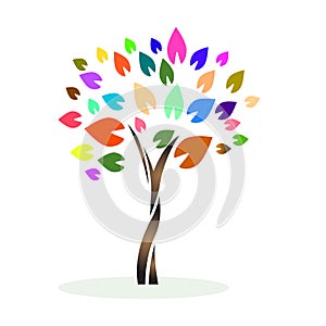 A colorful tree logo icon
