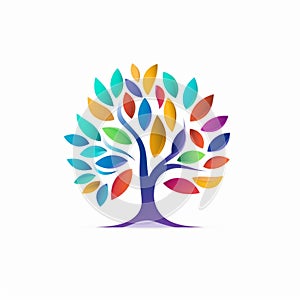 Colorful Tree Logo Icon Design For Dementia Care Wellness