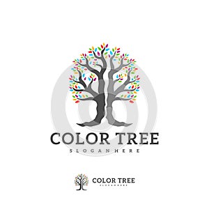 Colorful Tree logo vector template, Creative Tree logo design concepts