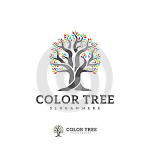 Colorful Tree logo vector template, Creative Tree logo design concepts