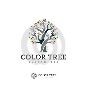 Colorful Tree logo vector template, Creative Tree logo design concepts