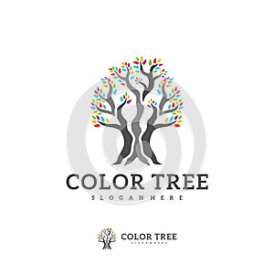 Colorful Tree logo vector template, Creative Tree logo design concepts