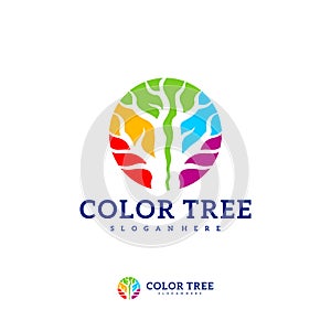 Colorful Tree logo vector template, Creative Tree logo design concepts