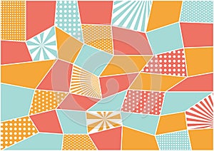 Colorful trendy geometric shapes flat elements of a pattern. Pop art style texture. Modern abstract design for poster and cover