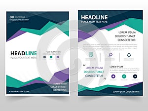 Colorful triangle geometric Leaflet Brochure Flyer annual report template design, book cover layout design