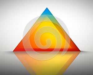 a colorful triangle on a gray background