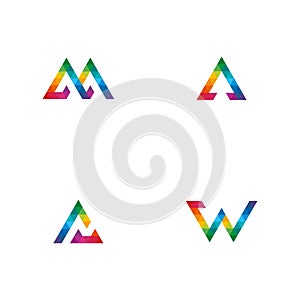 Colorful triangle logo art