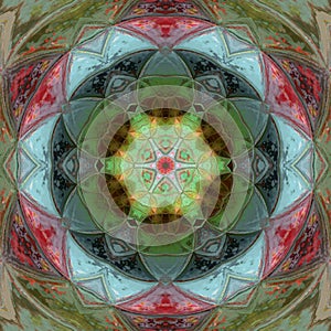 colorful triangle mandala design