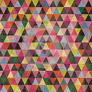 Colorful Triangle Pattern Background with Scratches