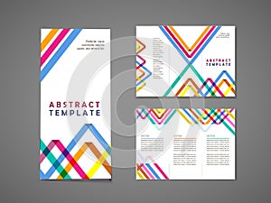 Colorful triangle pattern background tri fold brochure
