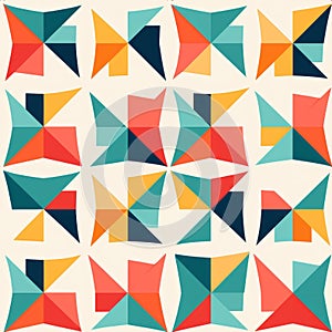 Colorful Triangle Pattern: Mid-century Inspired Quilts With Illusory Tessellations