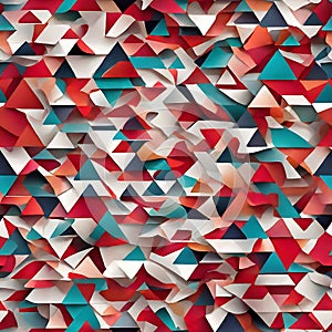 colorful triangle square rectangle geometric seamless pattern on a white background