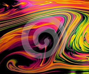 Colorful, trippy psychedelic background giving the appearance of motion photo