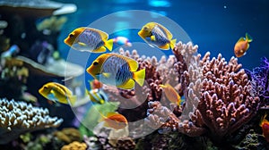 Colorful Tropical Fish in Vibrant Aquarium: A Captivating Underwater World