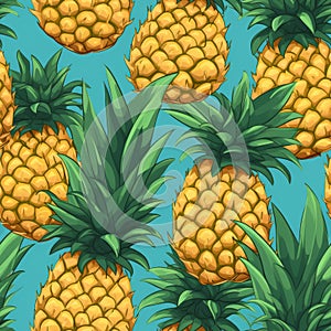 Colorful Tropical Pineapple Pattern For Fashion Design photo