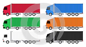 Colorful truck cargo container vector