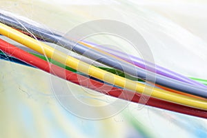Colorful Tube of Stripped Fiber Optic Cable