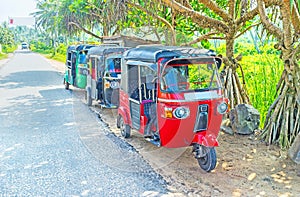 The colorful tuk tuks