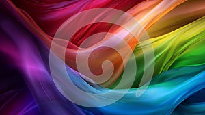 Colorful tulle material background, wavy lines in a dynamic shape