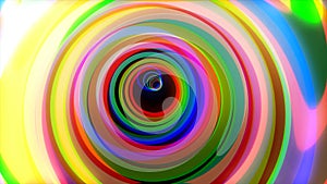 Colorful tunnel. Animation of flight through color circles. Marquee Glow Colorful Rings Psychedelic Tunnel Ride Motion