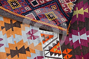 A colorful turkish carpet pattern