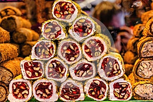 Colorful Turkish Delight Dessert Grand Bazaar Istanbul Turkey