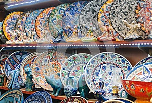 Traditional Turkish decorative ceramics for interior decoration