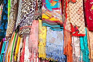 Colorful Turkish scarves photo